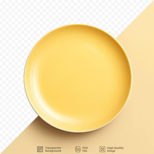 PSD パスと透明な背景に分離された黄色のセラミック プレート