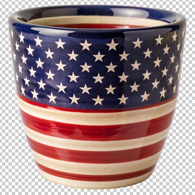 PSD ceramic pop with american flag