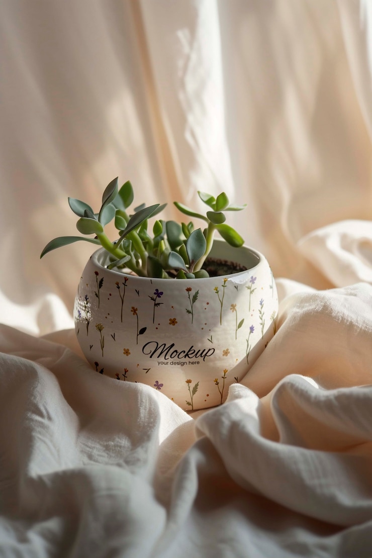 PSD ceramic pot mockup design