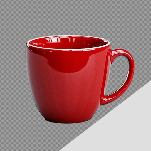 PSD png tazza rossa in ceramica isolato su sfondo trasparente