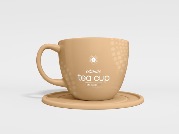 Modello di mockup di tazza di tè e caffè in ceramica