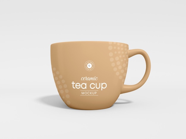 PSD modello di mockup di tazza di tè e caffè in ceramica