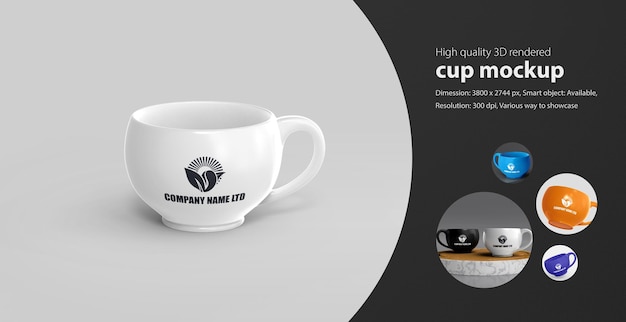 PSD mockup di tazza da tè in ceramica