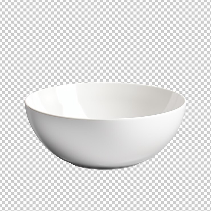PSD ceramic white bowl isolated on transparent background