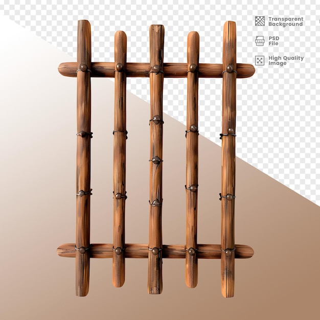 PSD cerca de madeira elemento 3d composicao wooden fence composition element 3d