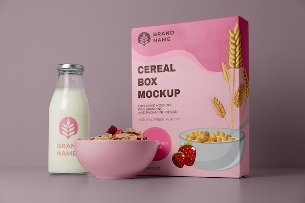 Cereal box design mockup