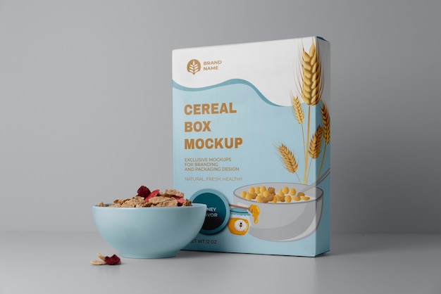 Mockup di design per scatole di cereali