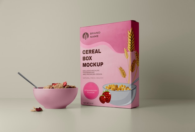 Mockup di design per scatole di cereali