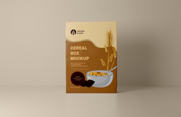PSD mockup di design per scatole di cereali