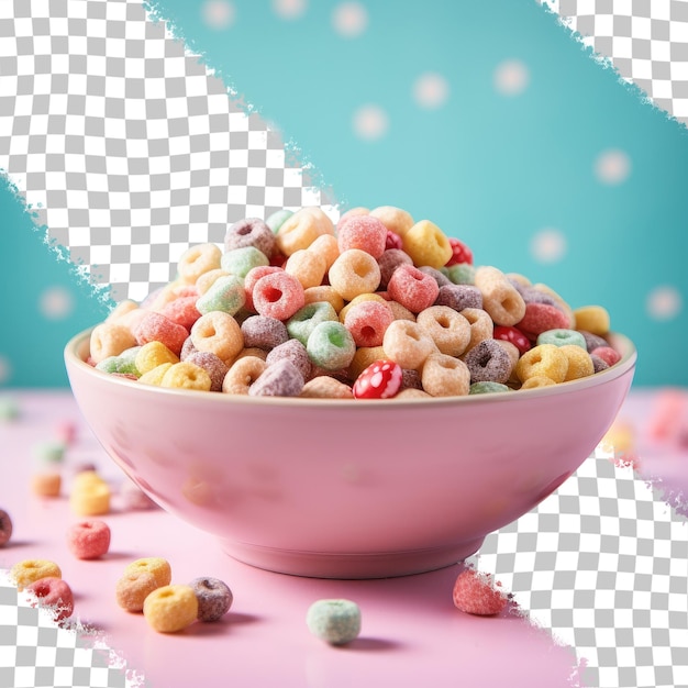 Cereal transparent background plate seen up close