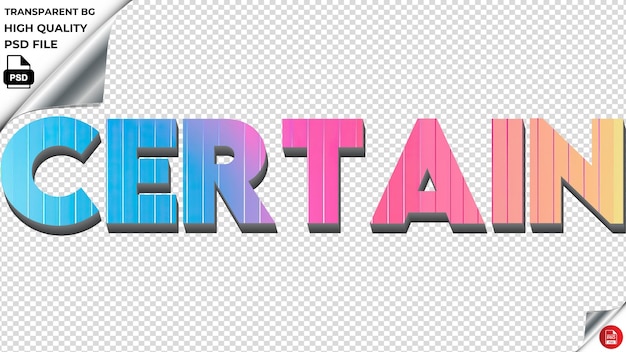 Certain typography rainbow colorful text texture psd transparent