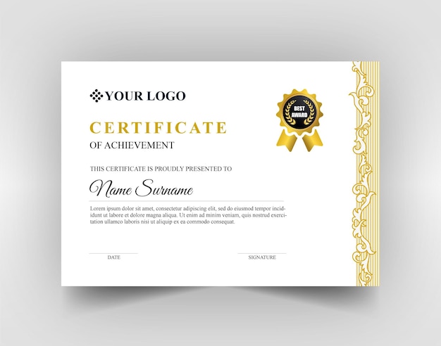 Certificaatsjabloon PSD