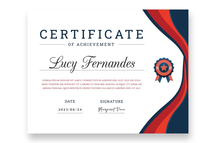 PSD certificate of achievement template