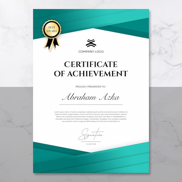 PSD certificate of achievement template