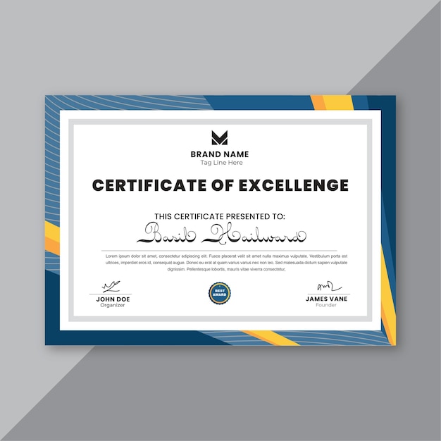 Certificate Of Achievment Design Layout