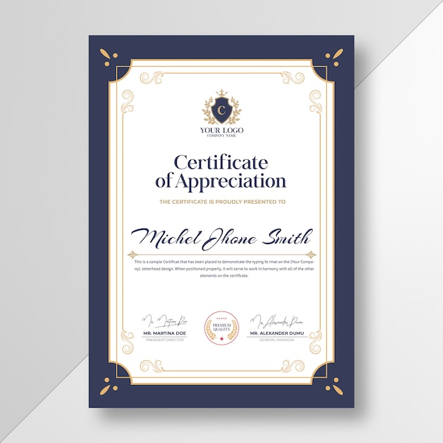 Certificate of appreciation