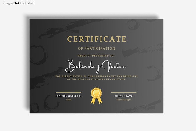 Mockup di progettazione del certificato