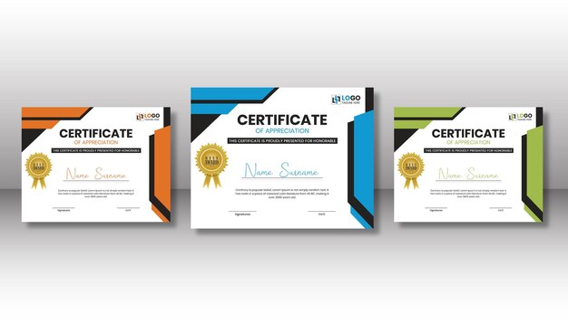 PSD certificate design template