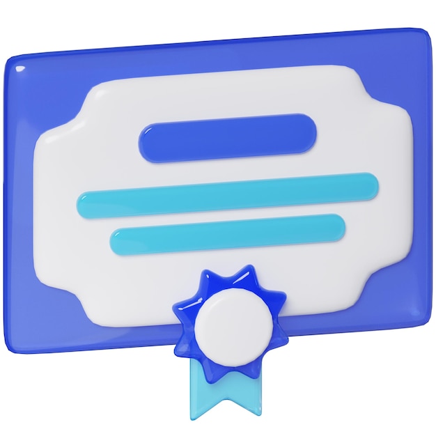certificate files document 3d object