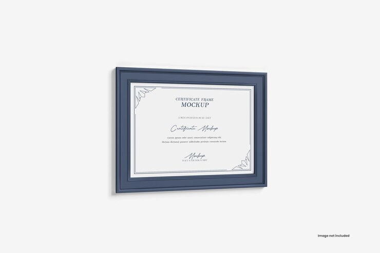 PSD certificate frame mockup