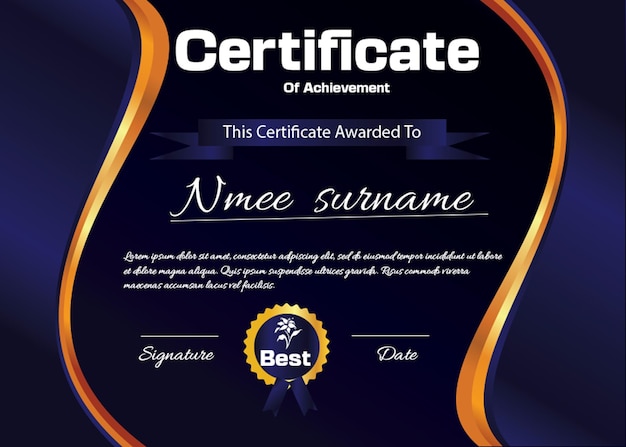 Certificate new and professional design