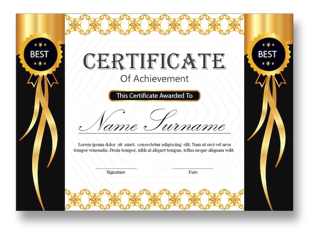 certificate new trends and professional design