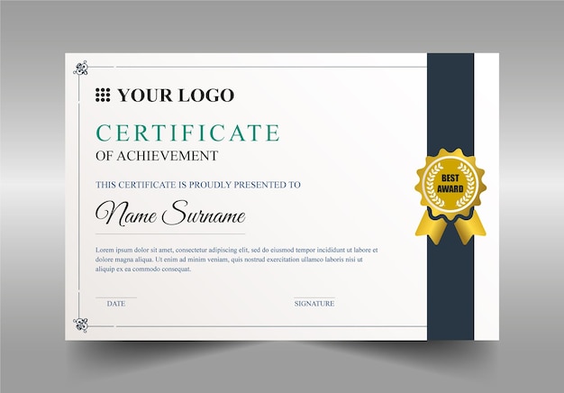 PSD certificate template psd