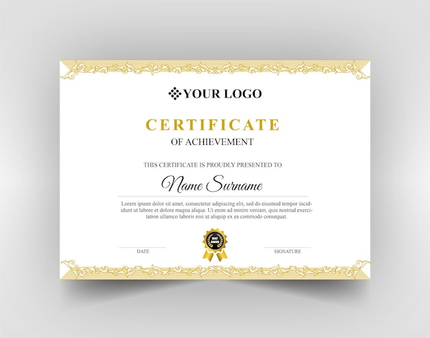 PSD certificate template psd