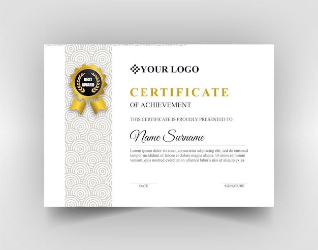 PSD certificate template psd