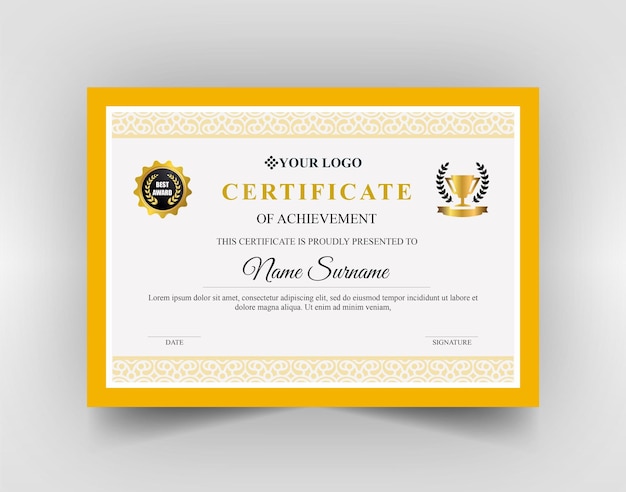 Certificate template psd