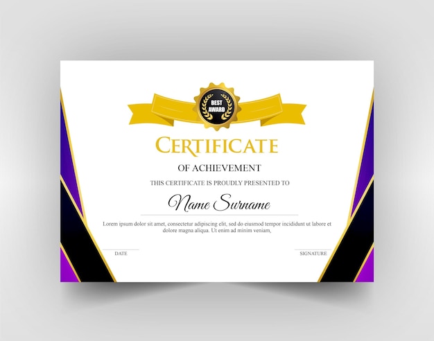 Certificate template psd