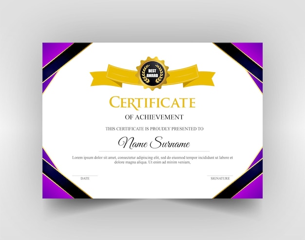 PSD certificate template psd