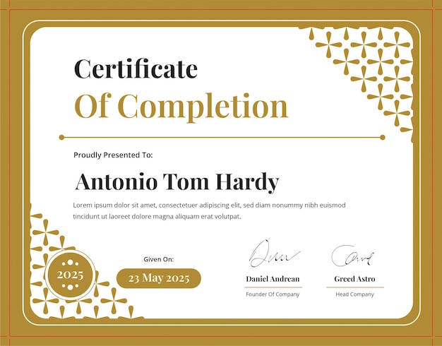 certificate template