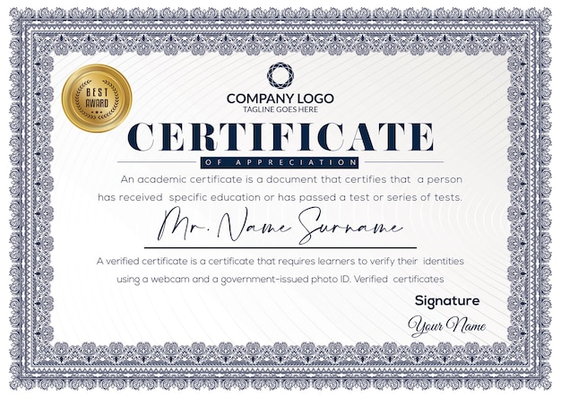 Certificate template