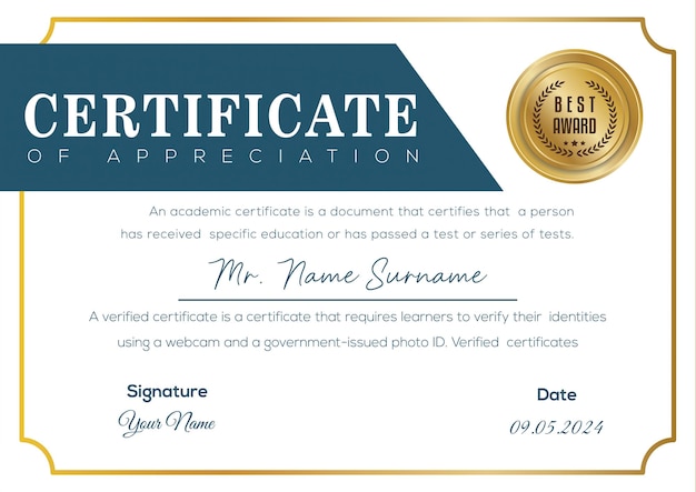 Certificate template