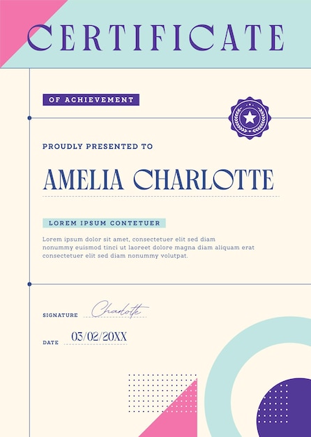 PSD certificate template