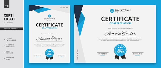 Certificate templates