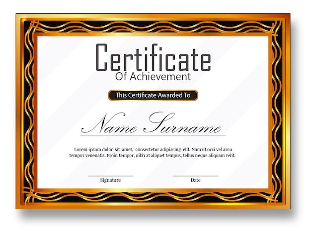 Certificate vector new professional and trend design