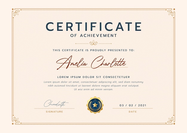 Certificate Completion PSD High Quality Free PSD Templates for