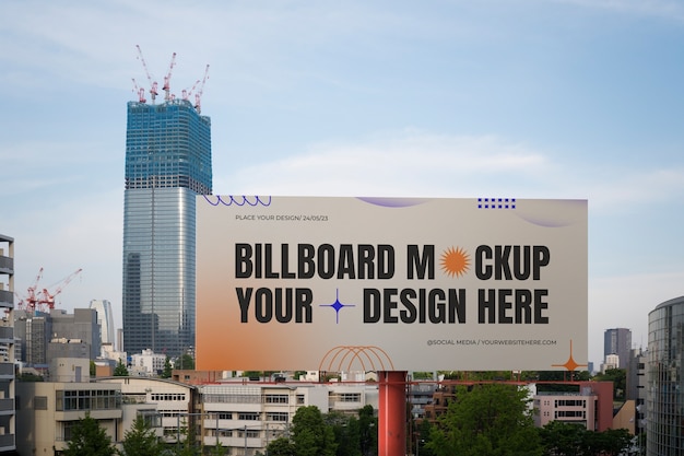 PSD cgi mockup of billboard in the city