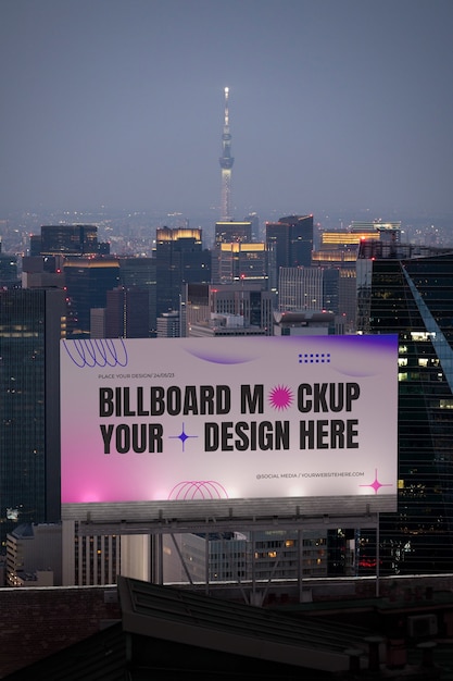 Cgi mockup of billboard in the city