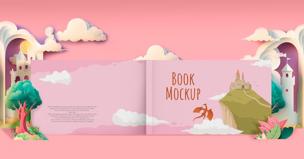 PSD cgi mockup collage  of children book