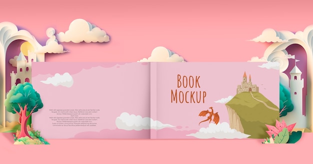 Cgi mockup collage van een kinderboek