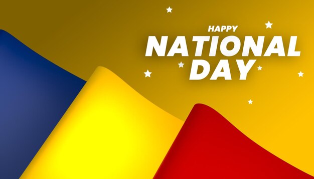 Chad flag element design national independence day banner psd