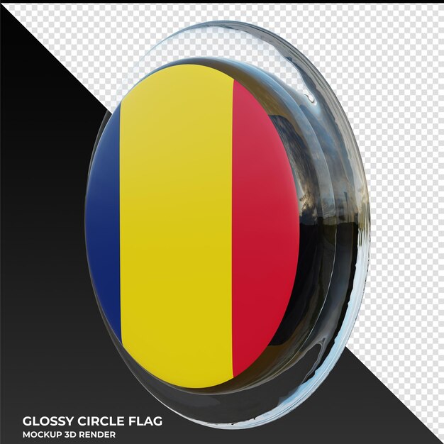 PSD chad0002 realistic 3d textured glossy circle flag