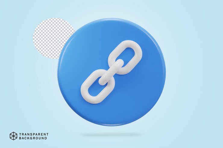 PSD 체인 링크 백링크 링크 아이콘 3d 렌더링