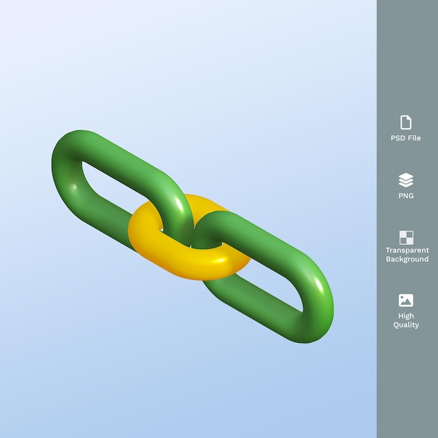 PSD chain link icon 3d render