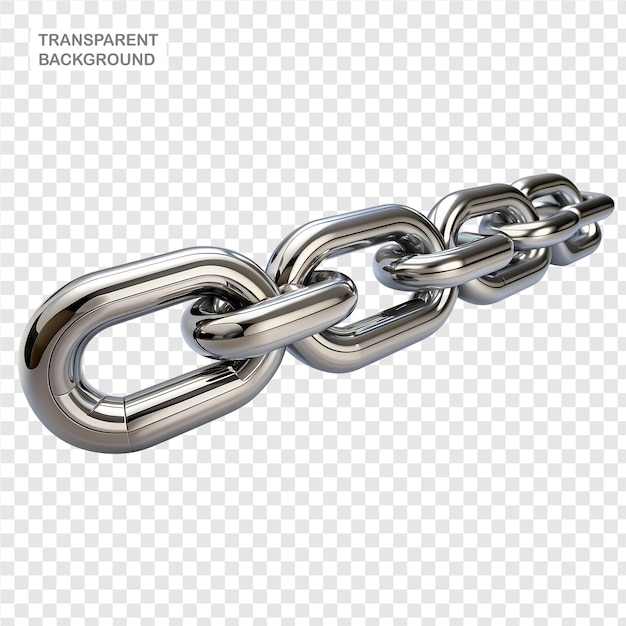 Chain links made of metal illustration of a 3D rendering isolated on a white backdrop