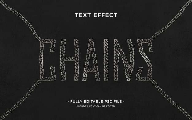 PSD chain text effect