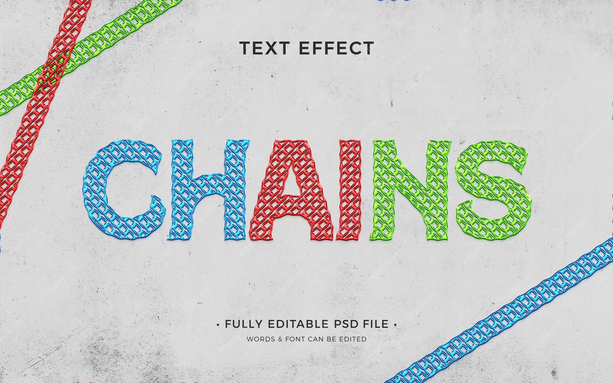 Premium PSD Chain text effect
